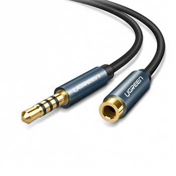 Cáp Audio 3.5mm 3 nấc nối dài 2M Ugreen 40675 (hỗ trợ mic và tai nghe)