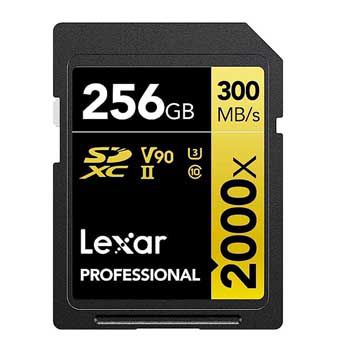 SDXC 256GB Lexar Professional 2000x 256GB SDHC/SDXC UHS-II Card GOLD LSD2000256G-BNNNG