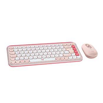 Bộ phím chuột Logitech không dây POP ICON màu Hồng 920-013123