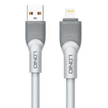 CABLE Sạc Usb to Lightning Dài 1M LDNIO LS601( MÀU XÁM)