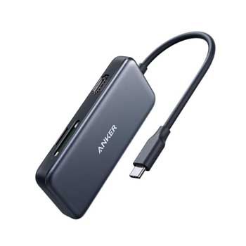 Bộ chuyển đổi Hub USB Type-C Sang HDMI 4K@30Hz + 2xUSB 3.0 + SD/TF Card Reader Anker A8334