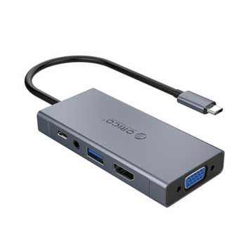 Cáp chuyển USB Type C sang HDMI/ VGA/USB 3.0/ AUDIO ORICO MC-U501P-GY