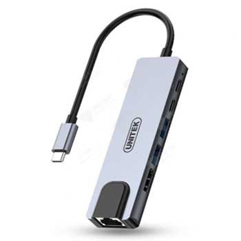 HUB Type C -3 x USB3.0 + HDMI + LAN + PD 100W UNITEK D112B