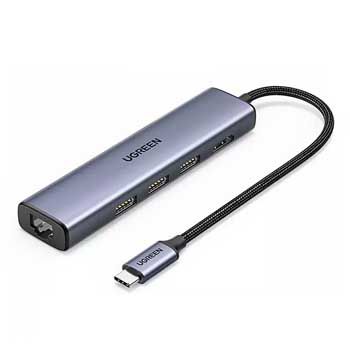 Cáp USB C to HDMI + 3×USB 3.0 + LAN Gigabit Ugreen 20934