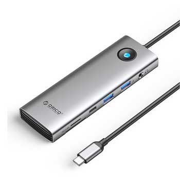 Cáp chuyển USB Type C sang 2xUSB 3.0, 1xTypeC, 1xPD 100W, 1xHDMI, 2xTF/SD, 1 x3.5mm, 1xLan Giga ORICO PW11-9P25R-GY