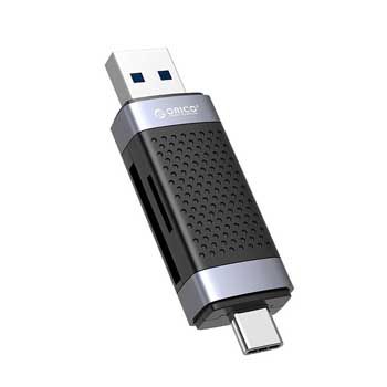 Đọc Thẻ Nhớ TF/SD Chuẩn USB 2.0 + TypeC 2.0 ORICO CD2D-AC2-BK