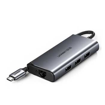 Đầu đổi USB-C - LAN + USB HUB UGREEN 50252