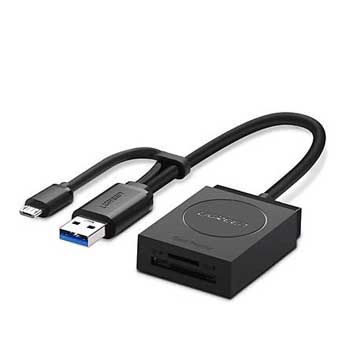 Đầu đọc thẻ nhớ Micro SD/ SD chuẩn USB 3.0 có hỗ trợ OTG Micro USB - Ugreen 20203 (Bảo hành 12 tháng )