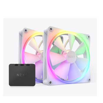 Bộ 2 Fan Case làm mát thùng máy NZXT F140RGB 140mm Twin White RF-R14DF-W1 (Kèm Bộ điều khiển RGB)