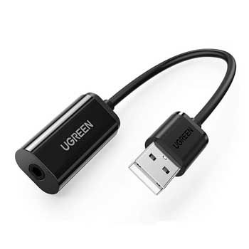 Cáp chuyển USB ra audio 3.5mm Ugreen 10330 (Mic và Tai Nghe) Màu Đen