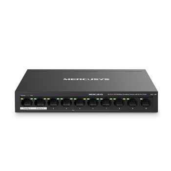 10 PORT Mercusys MS110P (10-Port 10/100Mbps Desktop Switch with 8-Port PoE+)