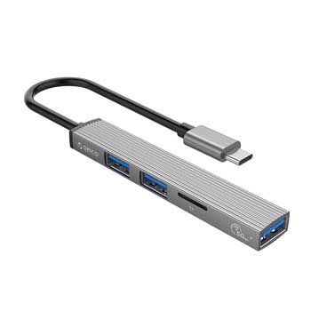 HUB USB 3.0 - 1 x USB 3.0 + 2xUSB 2.0 + 1 Khe thẻ nhớ TF ORICO AH-A12F-GY-BP (Xám)