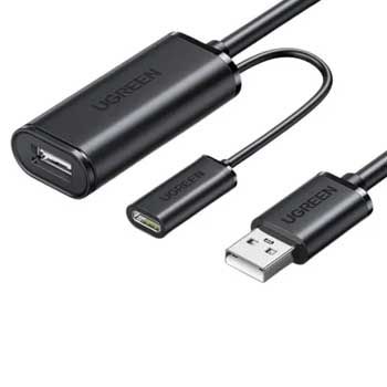 Cáp Nối Dài USB 2.0 Ugreen 10325 (25M) ( Có Chip Khuếch Đại - cổng trợ nguồn USB-C)