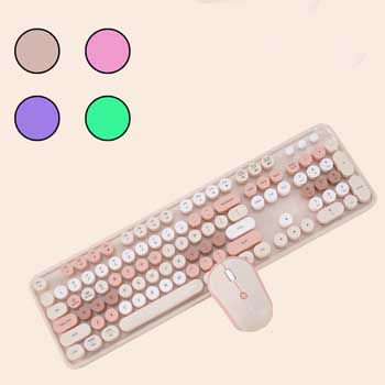 Combo Bàn Phím Và Chuột Không Dây wireless + Bluetooth MOFII Sweet DM ( purple, pink, green)