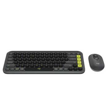 Bộ phím chuột Logitech không dây POP ICON màu Đen 920-013121