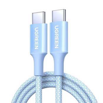 Cáp sạc nhanh 100W USB Type-C to USB Type-C dài 1M UGREEN 65253 Màu xanh)