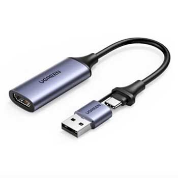Cáp ghi hình HDMI to USB A/ USB C Video Capture Card Ugreen 40189 ( Ghi hình, Livestream )