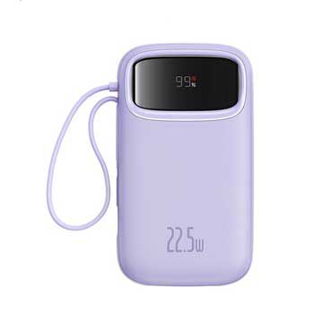 Sạc dự phòng Baseus Qpow2 Dual-Cable 10000mAh 22.5W Nebula Purple LVA025-1V-22 (P10055003513-00)