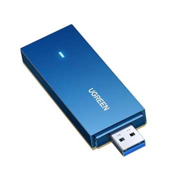 USB WiFi 6 AX1800 1800Mbps cho PC Laptop (Window 10/11) Ugreen 90340 (Băng tần kép 2.4GHz – 5GHz)